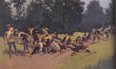 Frederic Remington Scream of Shrapnel at San Juan Hill (mk43) china oil painting image